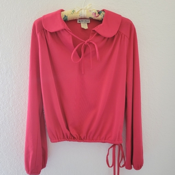 Vintage 60s 70s Matti Of Lynne Peasant Blouson Top Boho Hippie Balloon Sleeve M - Picture 1 of 14